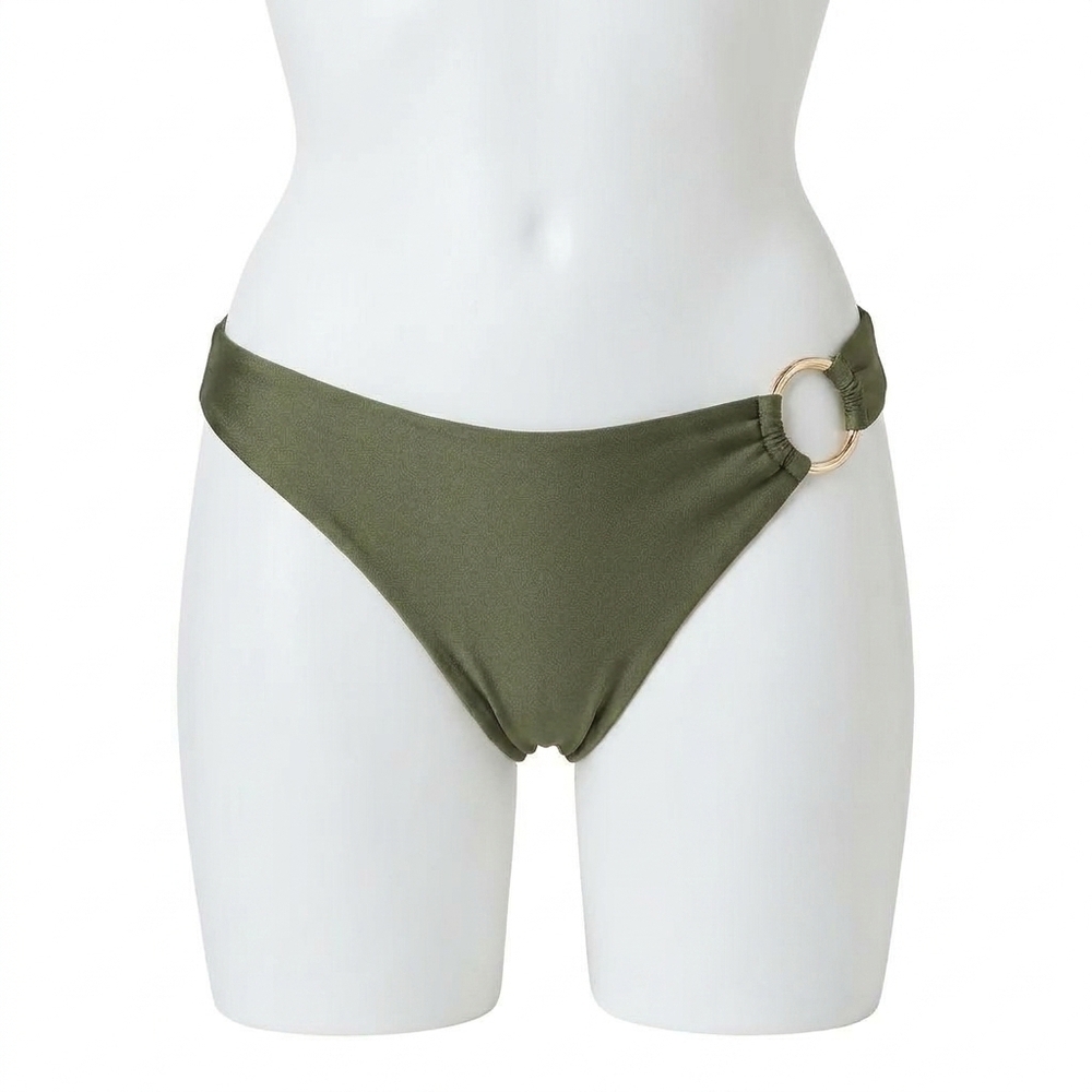 NEW STEVE MADDEN scoop side ring hipster bikini bottom in olive